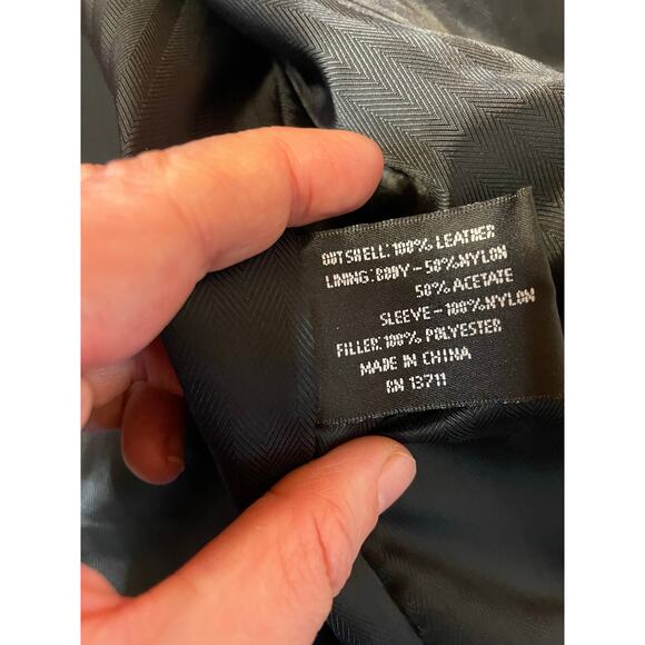 Brandini Le Collezioni Mens Black Buttery Soft Button Up Y2K Leather Jacket XL - Picture 13 of 13